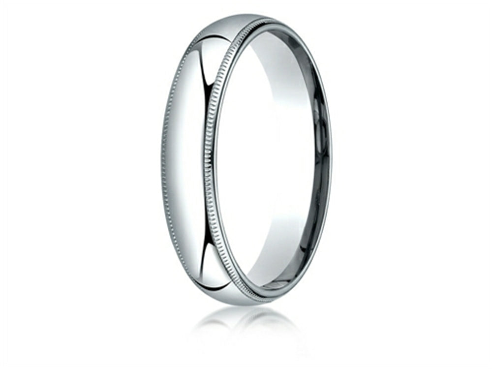 Benchmark Platinum 5mm Slightly Domed Super Light Comfort-fit Wedding Band / Ring With Milgrain