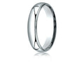 Benchmark Platinum 5mm Slightly Domed Super Light Comfort-fit Wedding Band / Ring With Milgrain