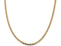 FJC Finejewelers 14 kt Yellow Gold 3.8mm Tri-color Rhodium Pavé Valentino Chain