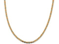 FJC Finejewelers 14 kt Yellow Gold 3.8mm Tri-color Rhodium Pavé Valentino Chain