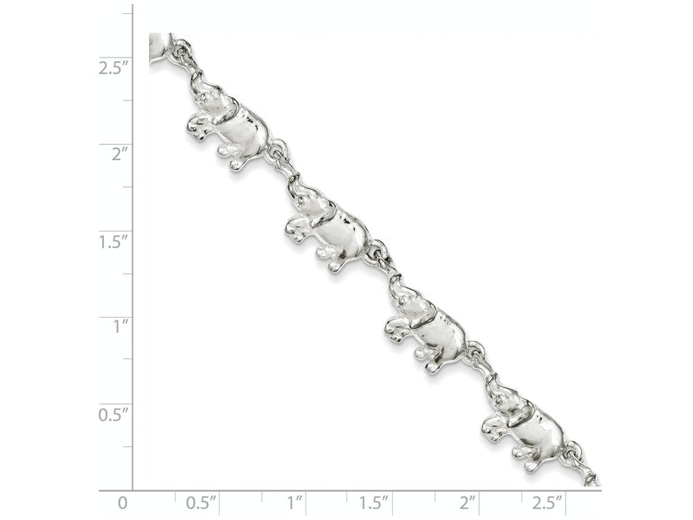 FJC Finejewelers Sterling Silver Elephants Bracelet