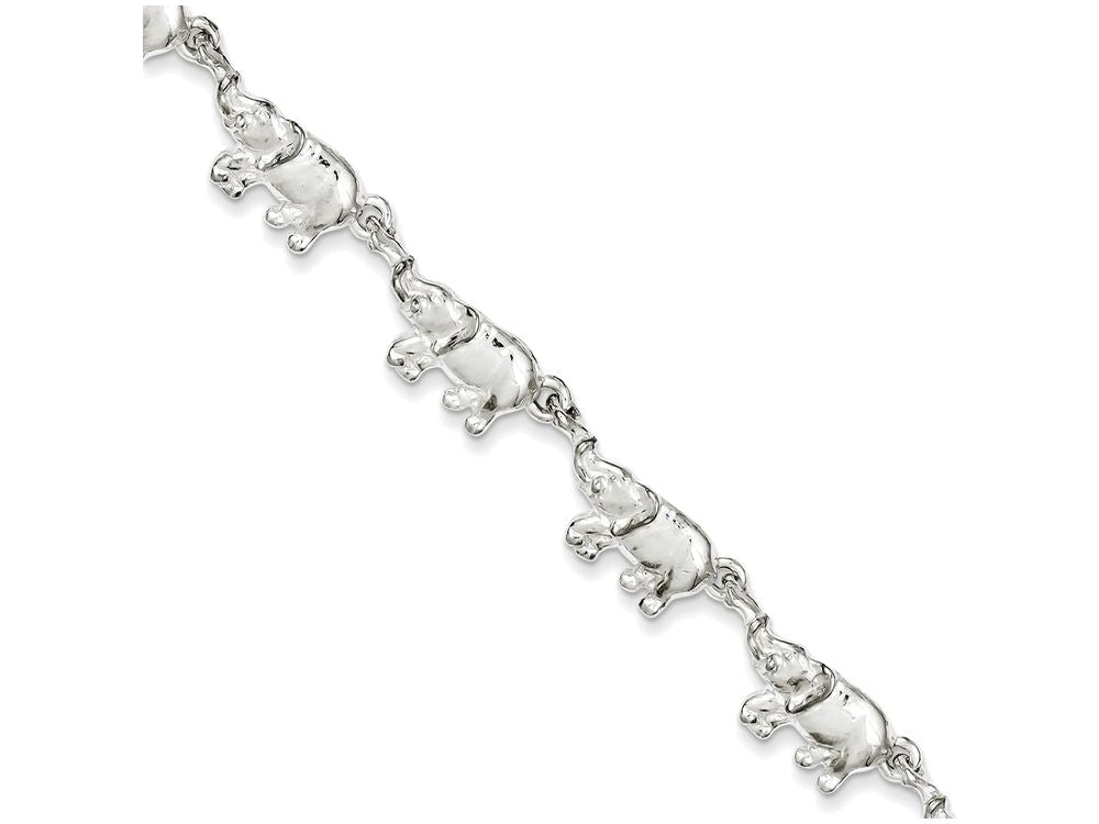 FJC Finejewelers Sterling Silver Elephants Bracelet
