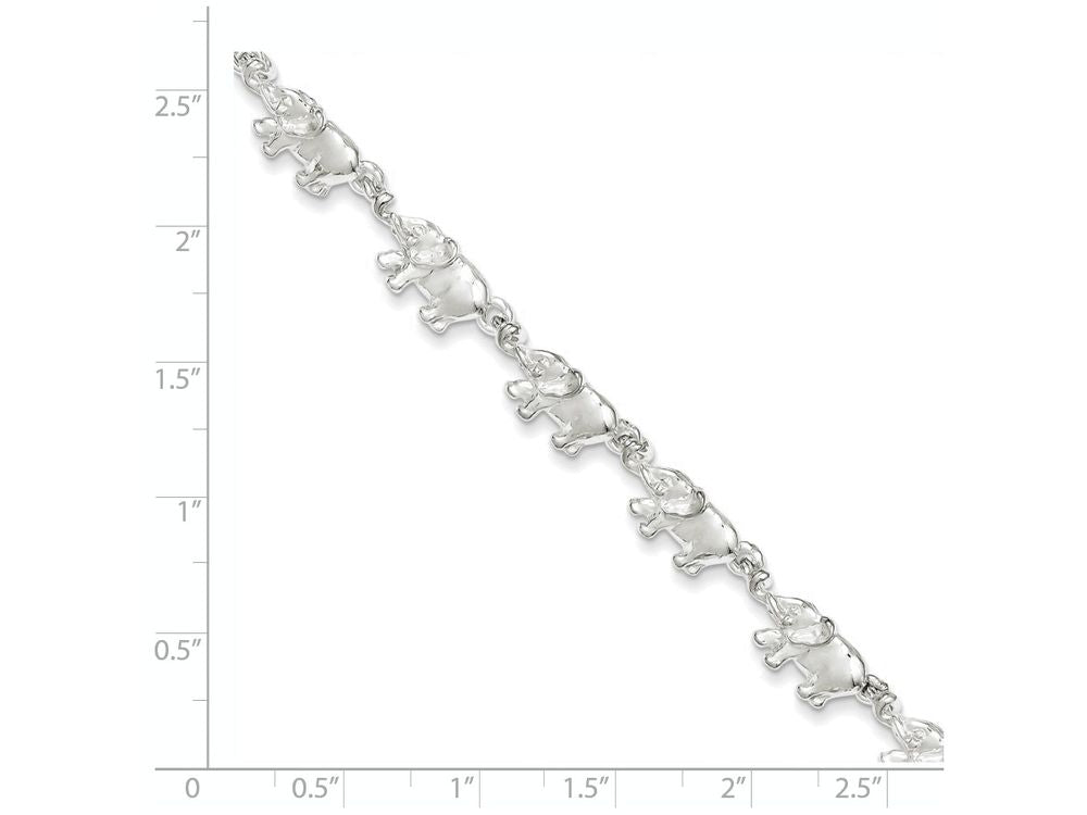 FJC Finejewelers Sterling Silver Elephants Bracelet