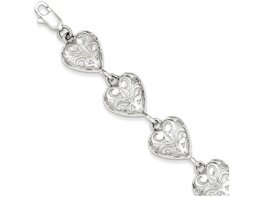 FJC Finejewelers Sterling Silver Heart Bracelet
