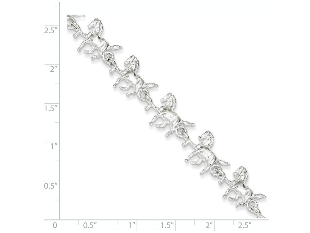 FJC Finejewelers Sterling Silver Horses Bracelet