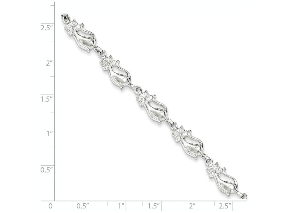 FJC Finejewelers Sterling Silver Cats Bracelet
