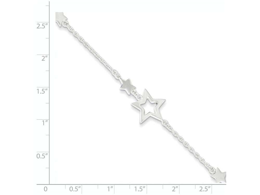 FJC Finejewelers Sterling Silver Star Bracelet