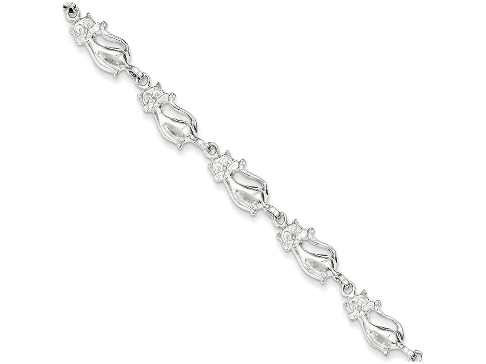 FJC Finejewelers Sterling Silver Cats Bracelet