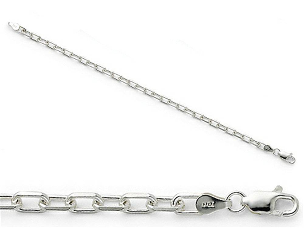 Amore LaVita Sterling Silver bright-cut Open Link Cable Bracelet 8 inches (4.3mm)