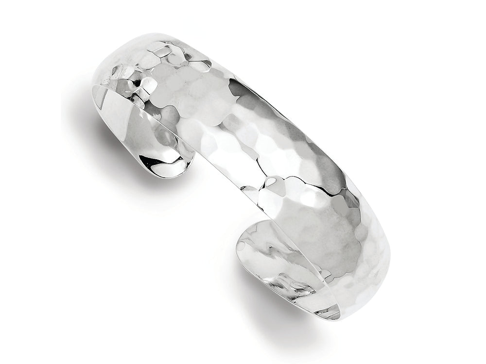 FJC Finejewelers Sterling Silver 13.5mm Hammered Cuff Bangle