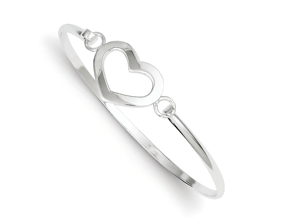 FJC Finejewelers Sterling Silver Heart Bangle Bracelet