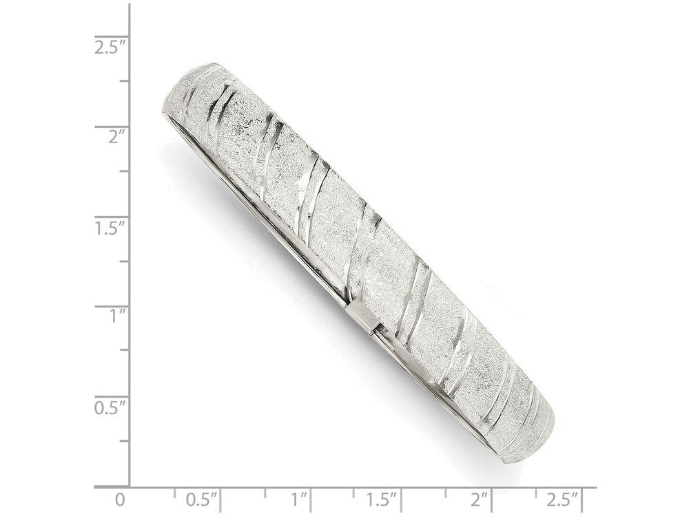 FJC Finejewelers Sterling Silver 10.5mm Polished and Textured Flexible Bangle