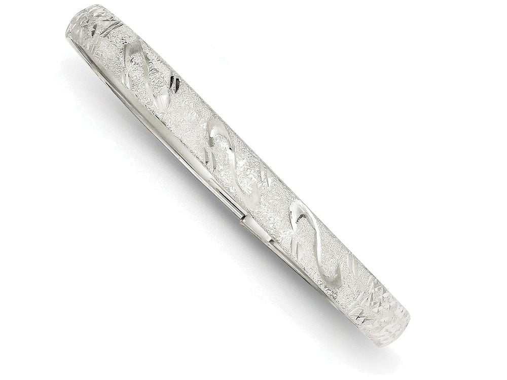 FJC Finejewelers Sterling Silver 6.5mm Bright-cut Flexible Bangle
