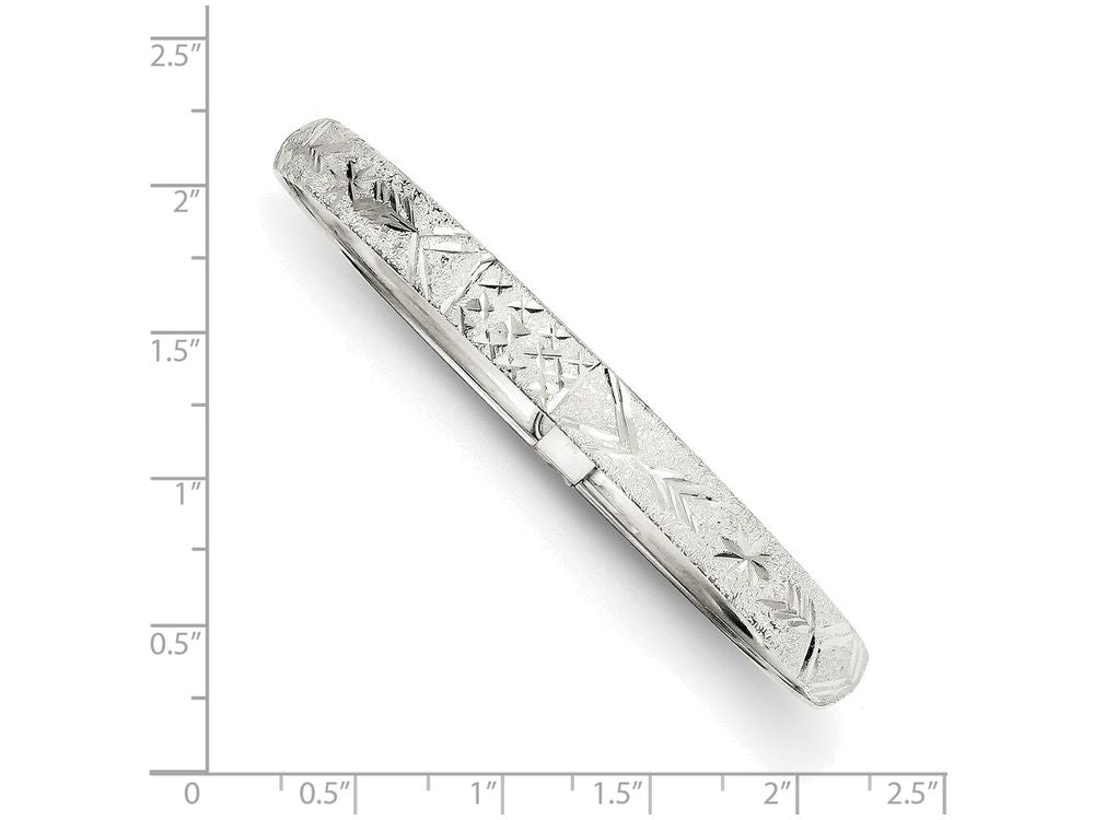 FJC Finejewelers Sterling Silver 6.5mm Laser and Bright-cut Flexible Bangle