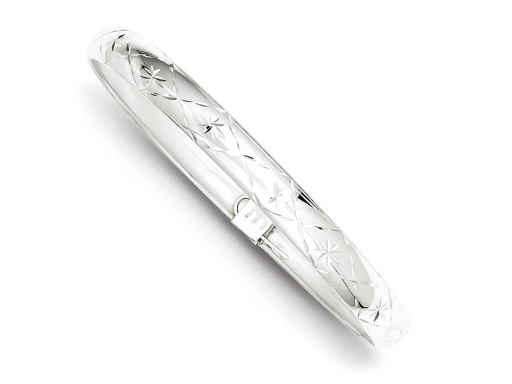 FJC Finejewelers Sterling Silver 7mm Bright-cut Flexible Bangle