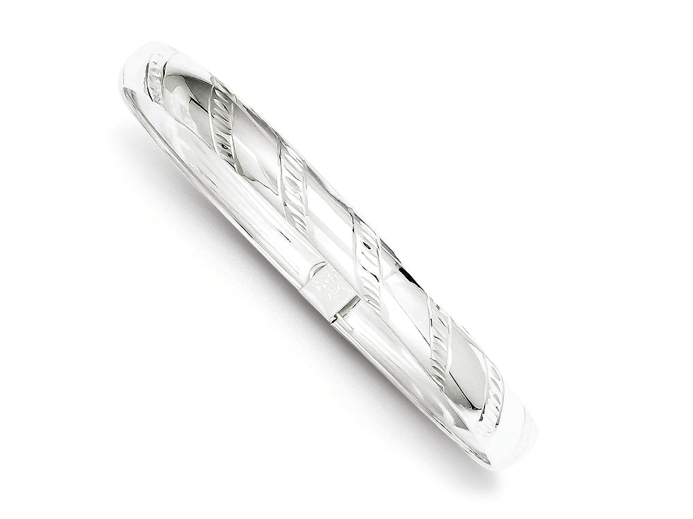 FJC Finejewelers Sterling Silver 7mm Bright-cut Flexible Bangle