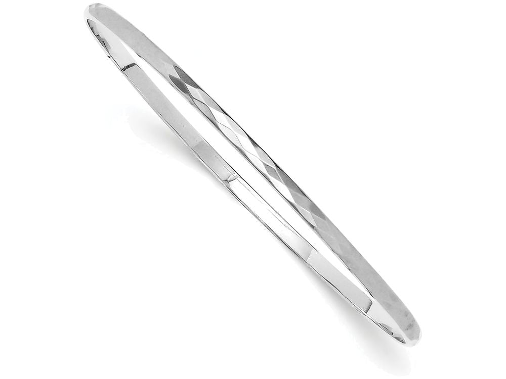 FJC Finejewelers Sterling Silver Rhodium Polished Patterned Bangle