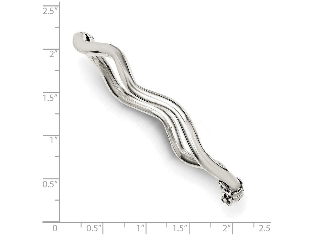FJC Finejewelers Sterling Silver Polished Wavy Hinged Bangle