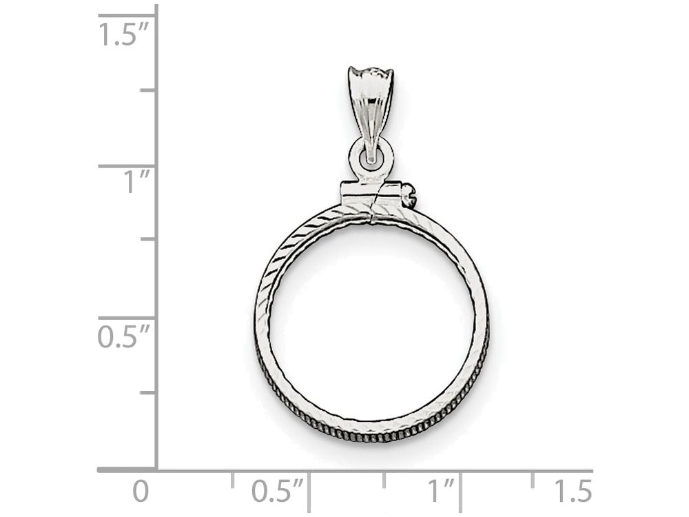 FJC Finejewelers Sterling Silver 19.1 X 1.5mm $0.01 Bright Cut Coin Bezel Pendant Necklace - Chain Included