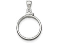 FJC Finejewelers Sterling Silver 19.1 X 1.5mm $0.01 Bright Cut Coin Bezel Pendant Necklace - Chain Included