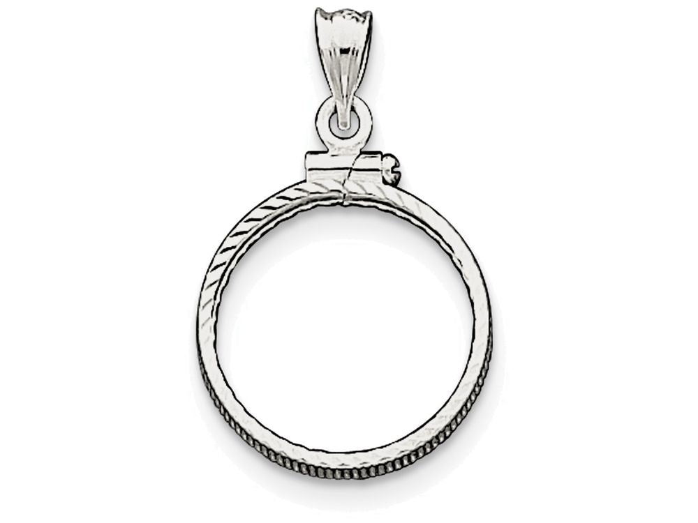 FJC Finejewelers Sterling Silver 19.1 X 1.5mm $0.01 Bright Cut Coin Bezel Pendant Necklace - Chain Included