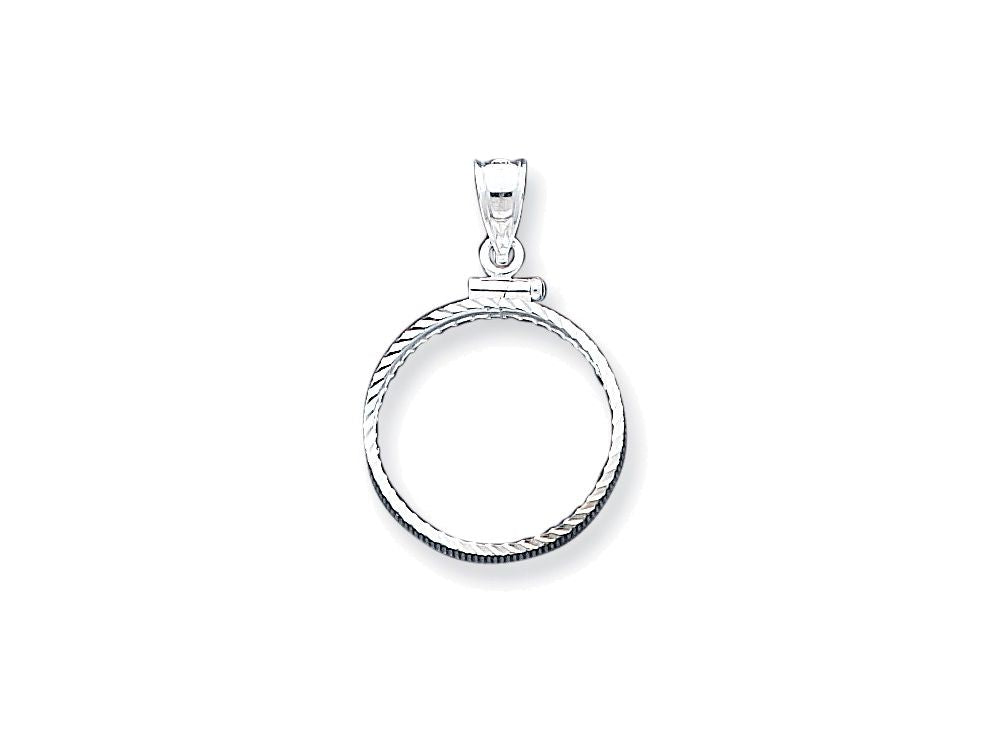 FJC Finejewelers Sterling Silver 21.1 X 2mm $0.05 Bright Cut Coin Bezel Pendant Necklace - Chain Included