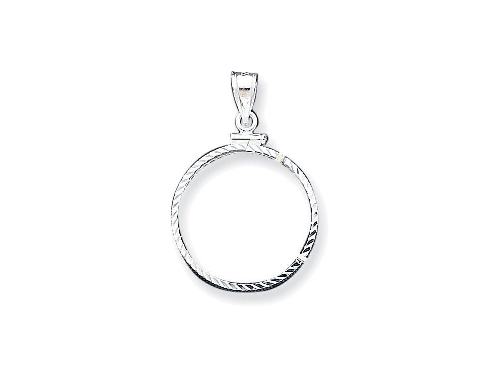 FJC Finejewelers Sterling Silver 24.1 X 1.7mm $0.25 Bright Cut Coin Bezel Pendant Necklace - Chain Included