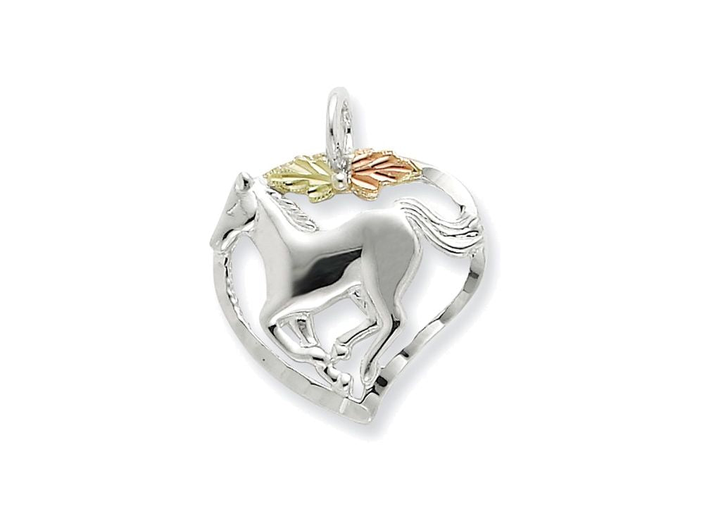 FJC Finejewelers Sterling Silver Horse In Heart Necklace