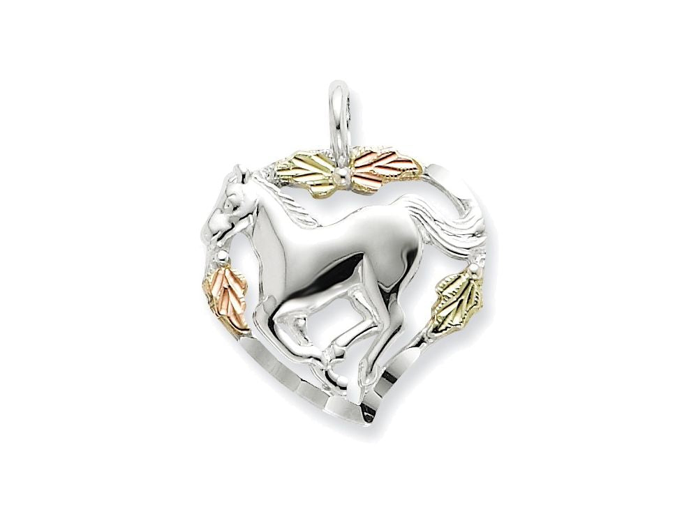 FJC Finejewelers Sterling Silver Horse In Heart Necklace