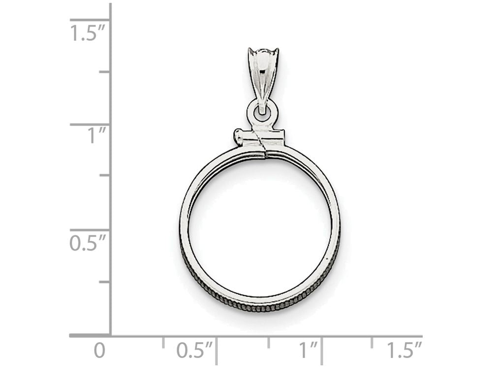 FJC Finejewelers Sterling Silver 19.1 X 1.5mm $0.01 Plain Coin Bezel Pendant Necklace - Chain Included