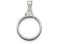 FJC Finejewelers Sterling Silver 19.1 X 1.5mm $0.01 Plain Coin Bezel Pendant Necklace - Chain Included