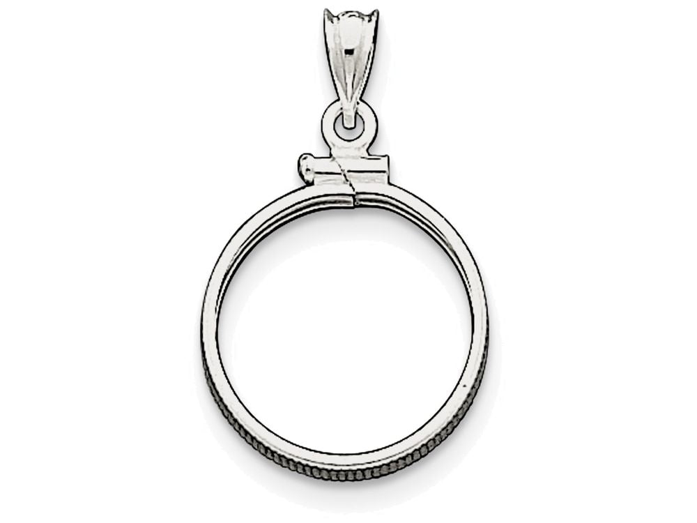 FJC Finejewelers Sterling Silver 19.1 X 1.5mm $0.01 Plain Coin Bezel Pendant Necklace - Chain Included