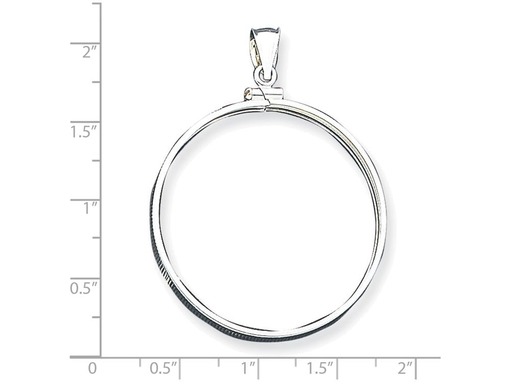 FJC Finejewelers Sterling Silver 38.2 X 2.8mm Plain Coin Bezel Pendant Necklace - Chain Included
