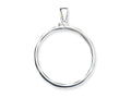 FJC Finejewelers Sterling Silver 38.2 X 2.8mm Plain Coin Bezel Pendant Necklace - Chain Included