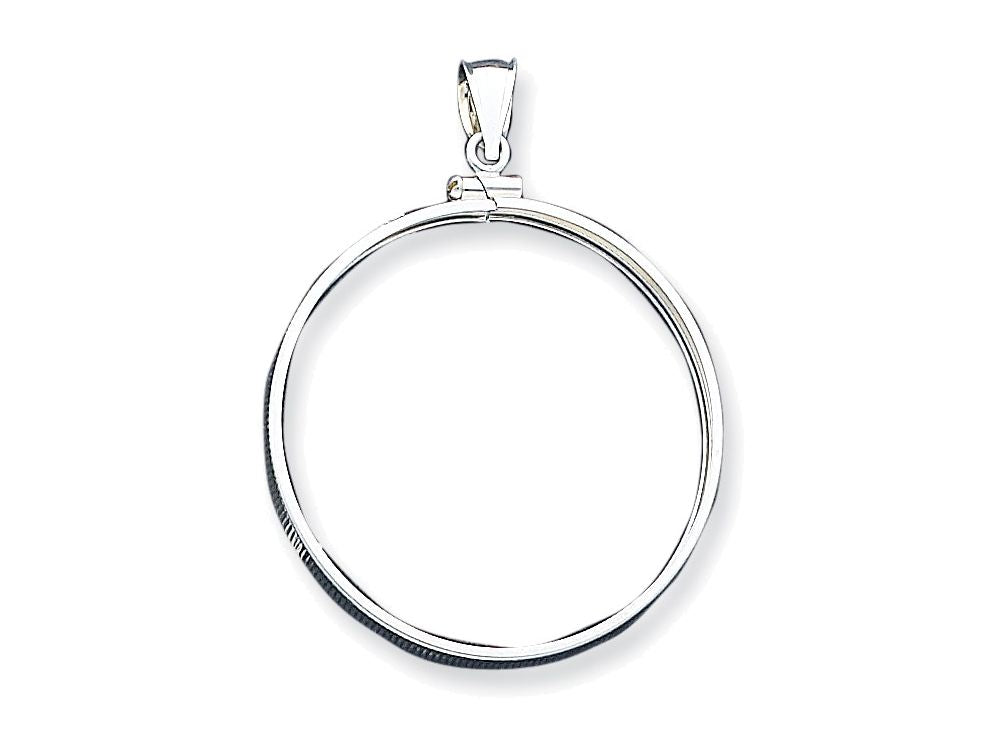 FJC Finejewelers Sterling Silver 38.2 X 2.8mm Plain Coin Bezel Pendant Necklace - Chain Included