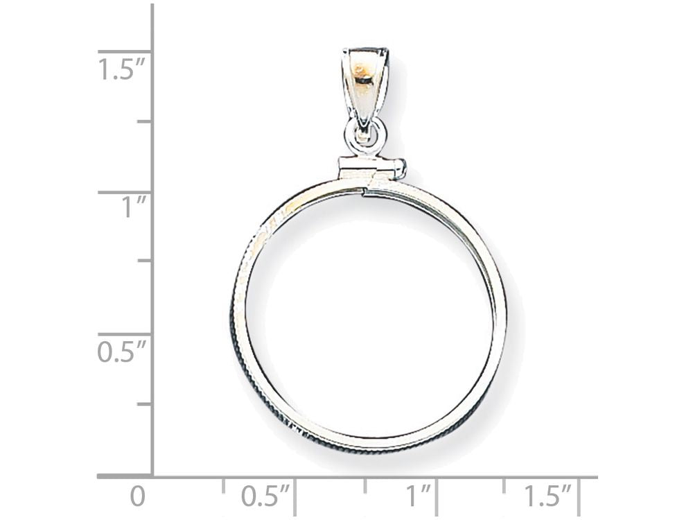 FJC Finejewelers Sterling Silver 24.1 X 1.7mm $0.25 Plain Coin Bezel Pendant Necklace - Chain Included