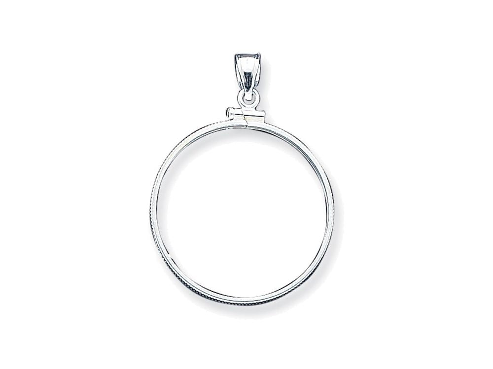 FJC Finejewelers Sterling Silver 30.5 X 2.1mm $0.50 Plain Coin Bezel Pendant Necklace - Chain Included