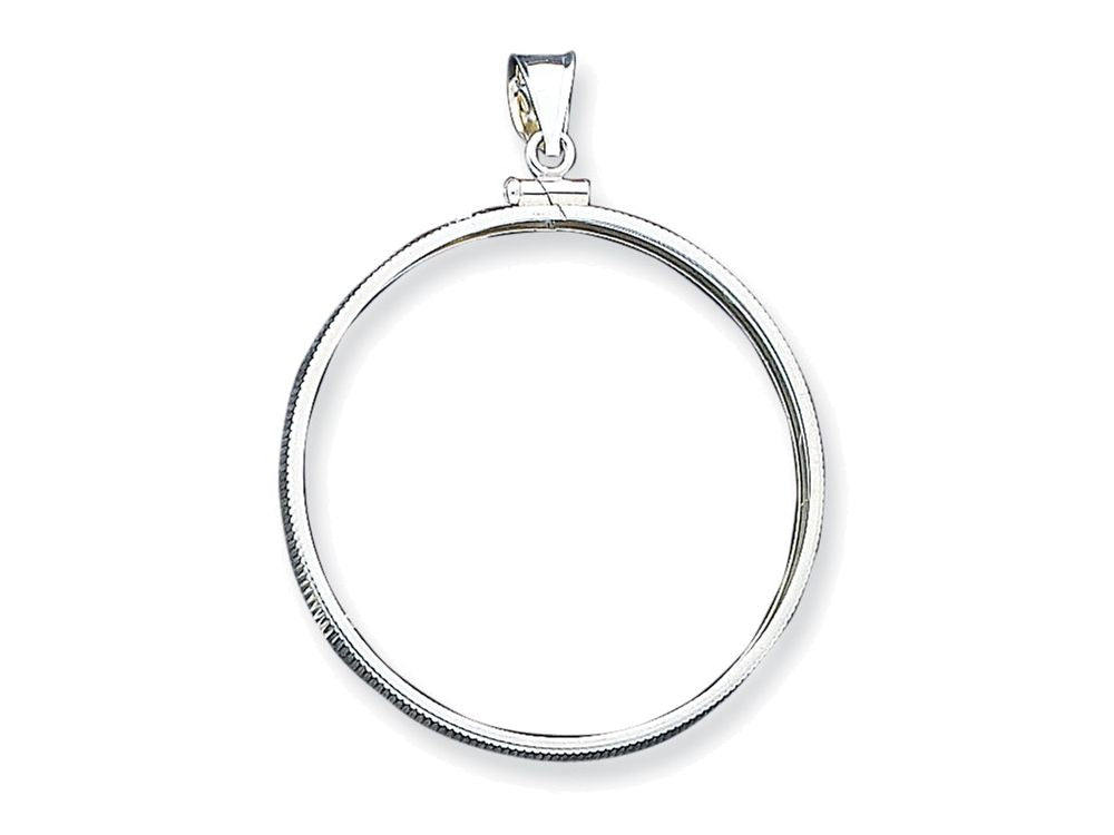 FJC Finejewelers Sterling Silver 40.6 X 3.1mm Plain Coin Bezel Pendant Necklace - Chain Included