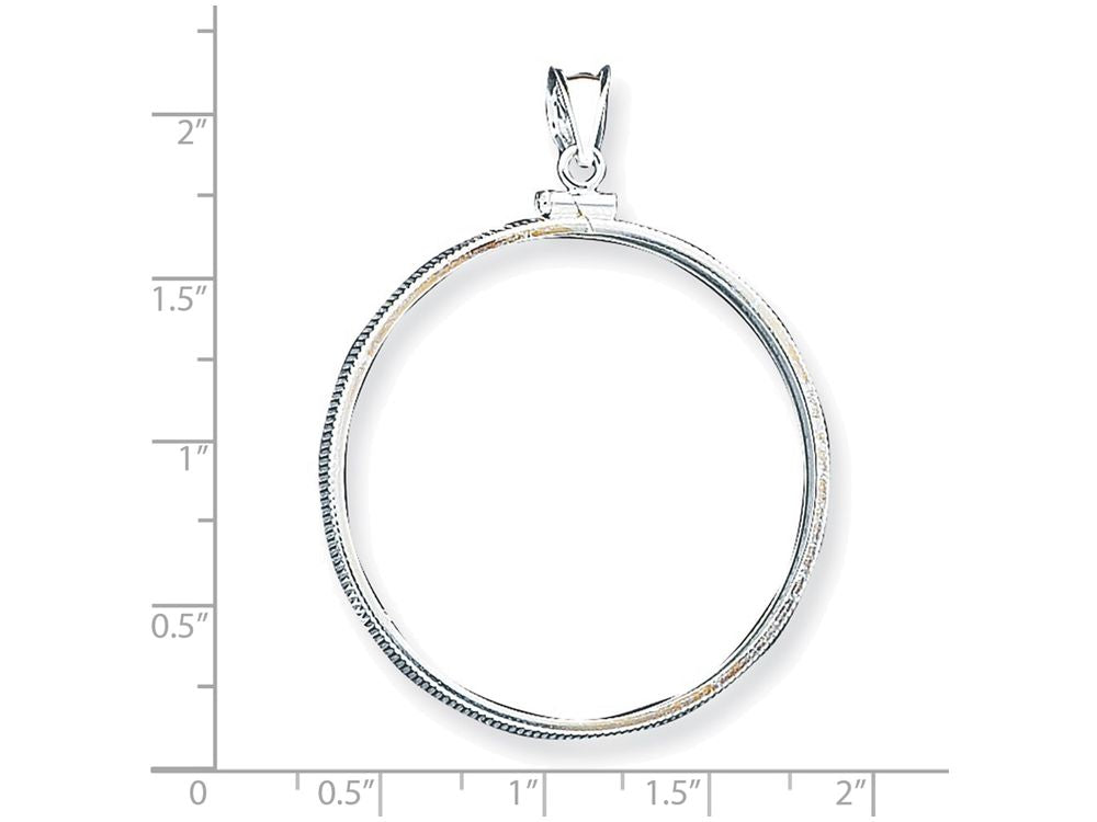 FJC Finejewelers Sterling Silver 39.4 X 3.1mm 1 Oz. Silver Town Plain Coin Bezel Pendant Necklace - Chain Included