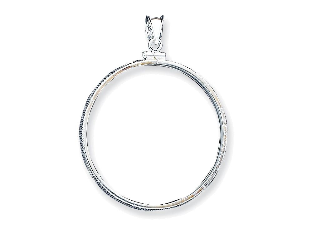 FJC Finejewelers Sterling Silver 39.4 X 3.1mm 1 Oz. Silver Town Plain Coin Bezel Pendant Necklace - Chain Included