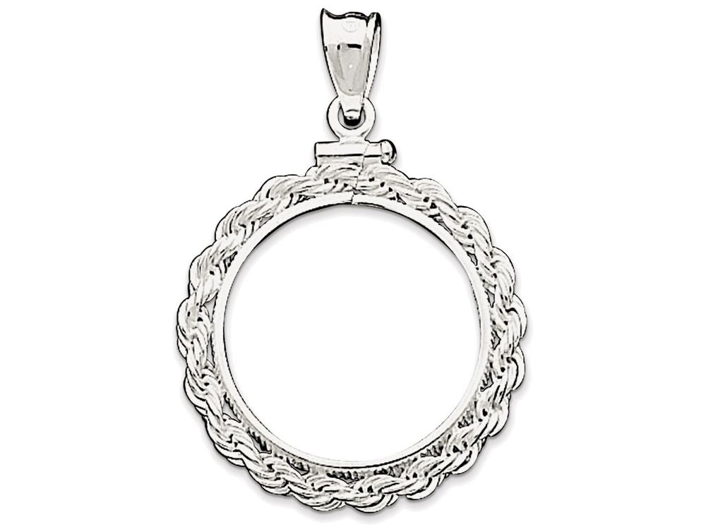 FJC Finejewelers Sterling Silver 21.1 X 2mm $0.05 Rope Coin Bezel Pendant Necklace - Chain Included