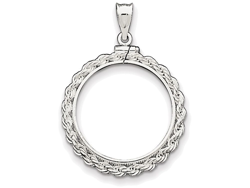 FJC Finejewelers Sterling Silver 26.4 X 1.8mm Susan B. Anthony Rope Coin Bezel Pendant Necklace - Chain Included