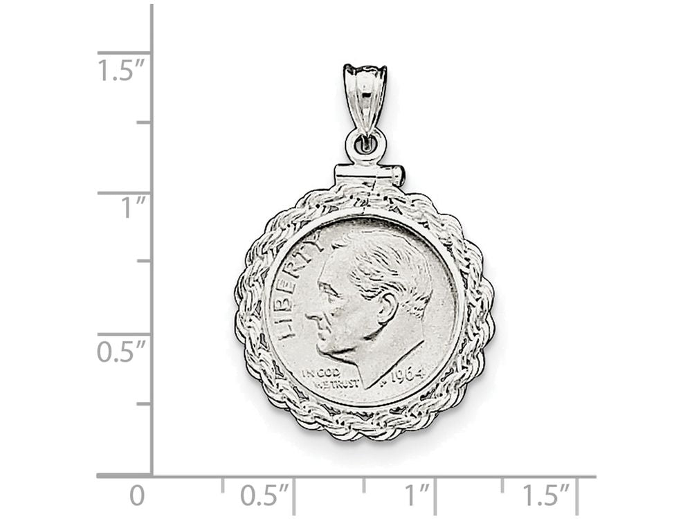 FJC Finejewelers Sterling Silver 18 X 1.2mm $0.10 Rope Coin Bezel Pendant Necklace - Chain Included