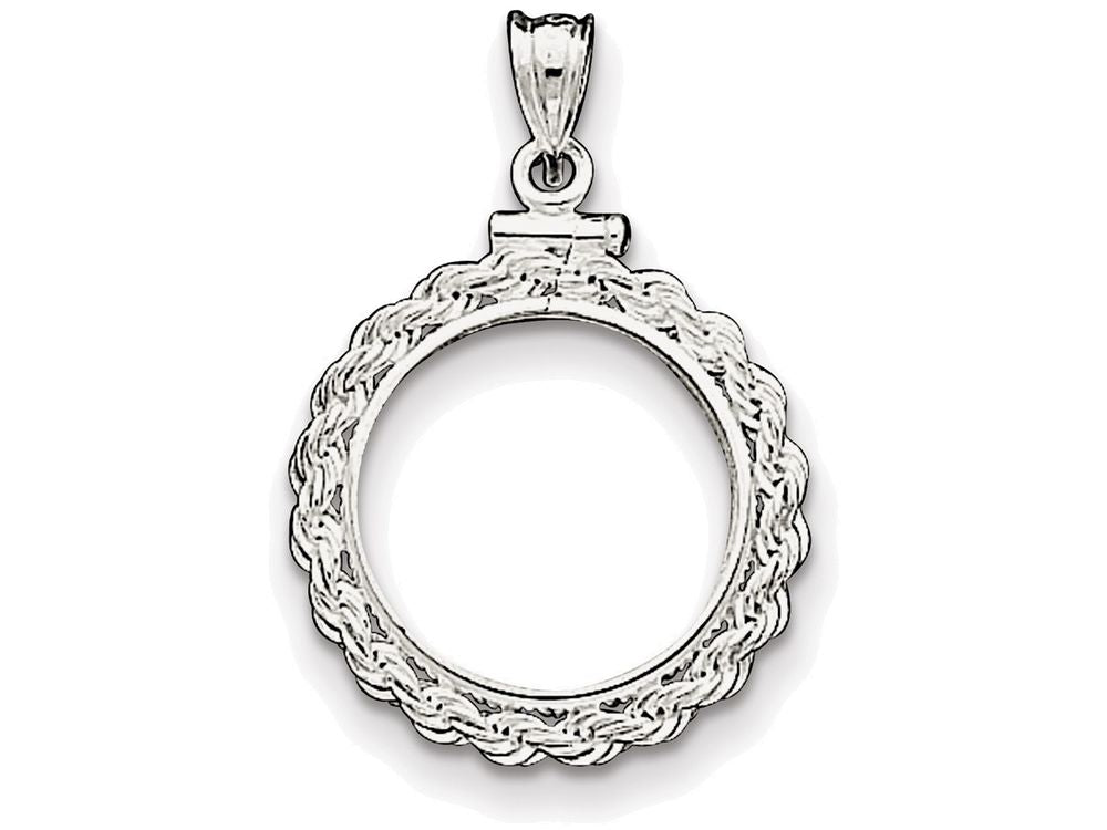 FJC Finejewelers Sterling Silver 18 X 1.2mm $0.10 Rope Coin Bezel Pendant Necklace - Chain Included