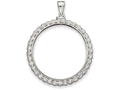 FJC Finejewelers Sterling Silver 39.4 X 3.1mm 1 Oz. Silver Town Rope Coin Bezel Pendant Necklace - Chain Included