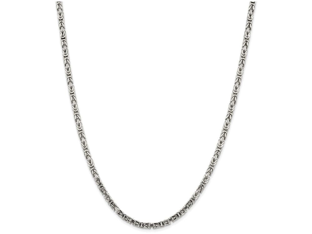FJC Finejewelers 18 Inch Sterling Silver 3.25mm Byzantine Chain Necklace