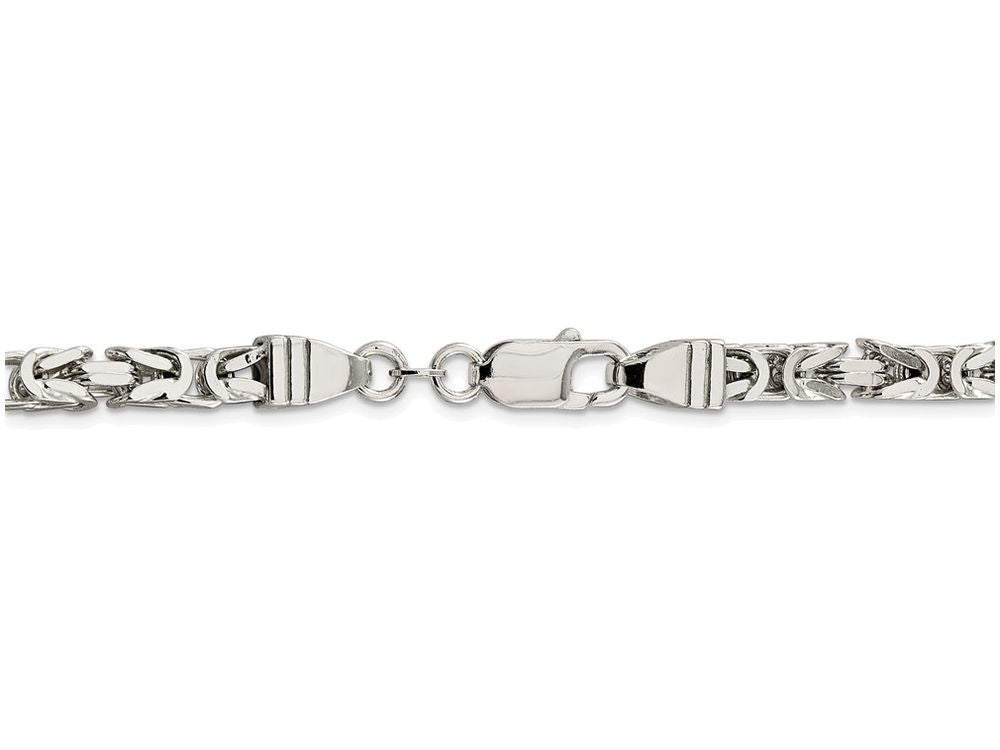 FJC Finejewelers 20 Inch Sterling Silver 5mm Square Byzantine Chain Necklace