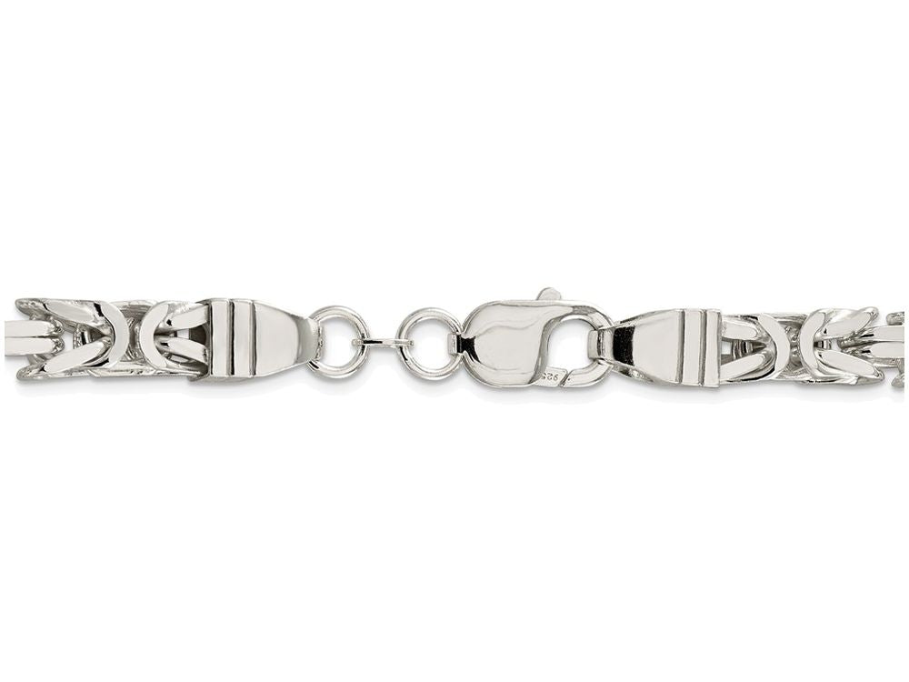 FJC Finejewelers 20 Inch Sterling Silver 6.9mm Square Byzantine Chain Necklace