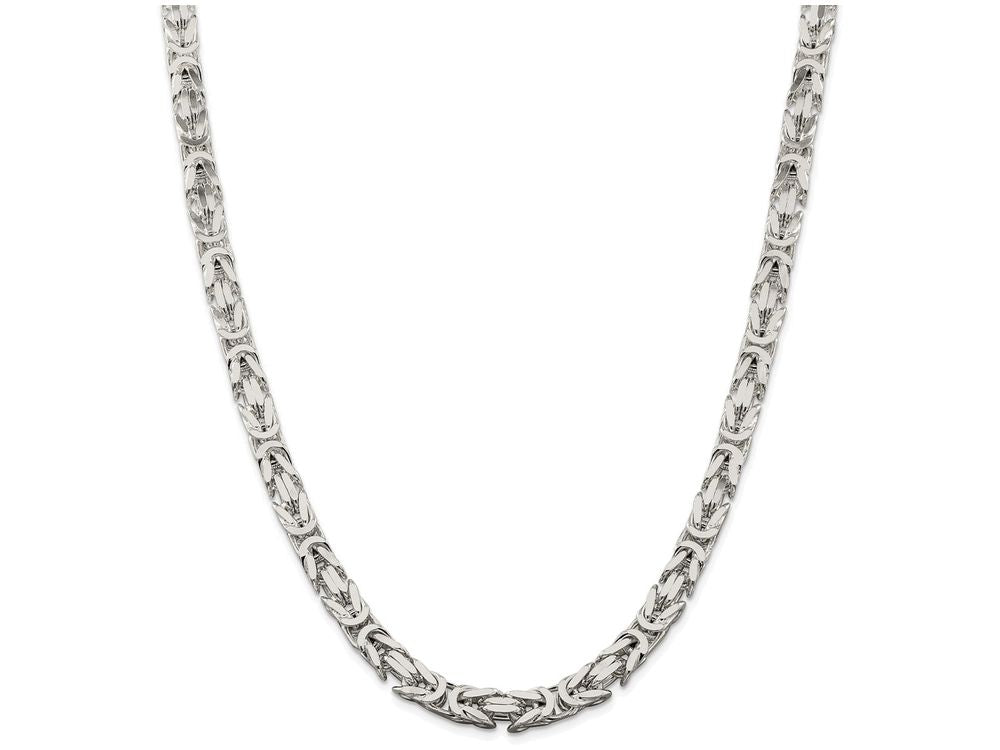 FJC Finejewelers 20 Inch Sterling Silver 6.9mm Square Byzantine Chain Necklace