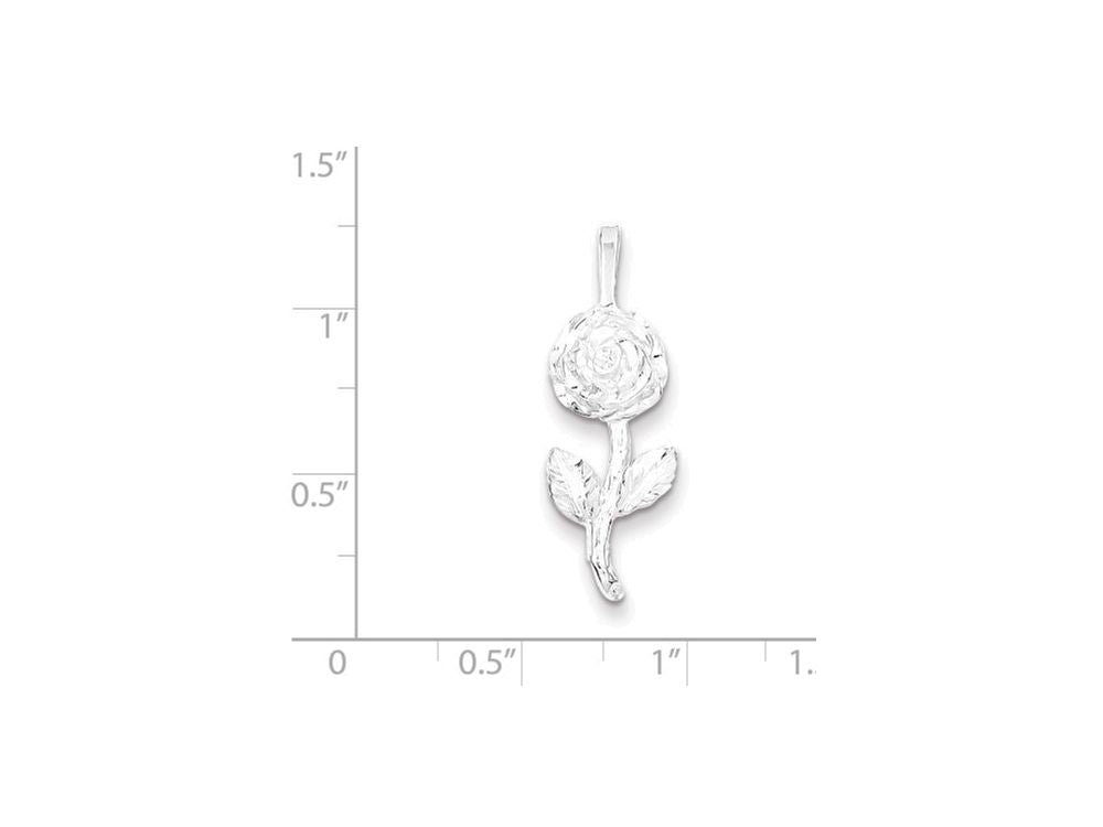 FJC Finejewelers Sterling Silver Rose Pendant Necklace - Chain Included